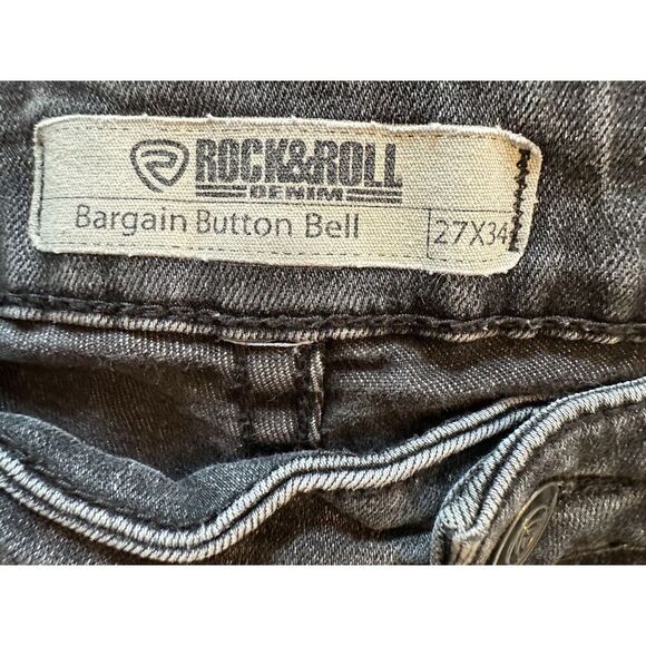 Rock and Roll Denim Black Flare Jeans Size 27x32 - Picture 6 of 11